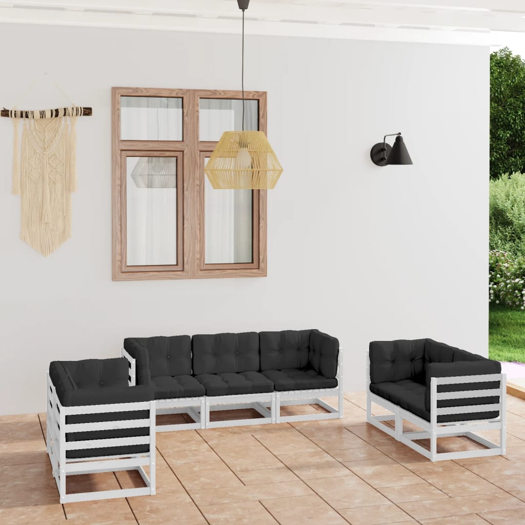 7-delige Loungeset met kussens massief grenenhout is nu te koop bij PeponiXL, paradijselijk wonen!