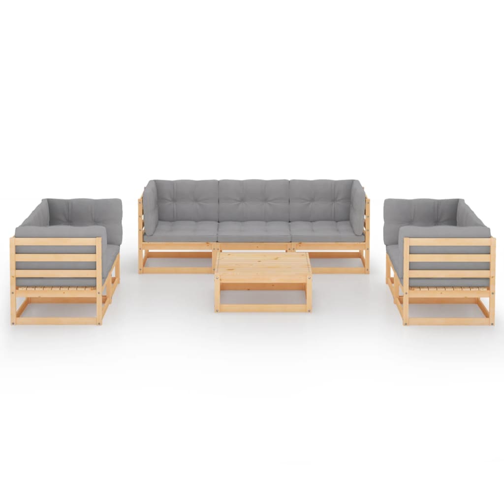 8-delige Loungeset met kussens massief grenenhout is nu te koop bij PeponiXL, paradijselijk wonen!