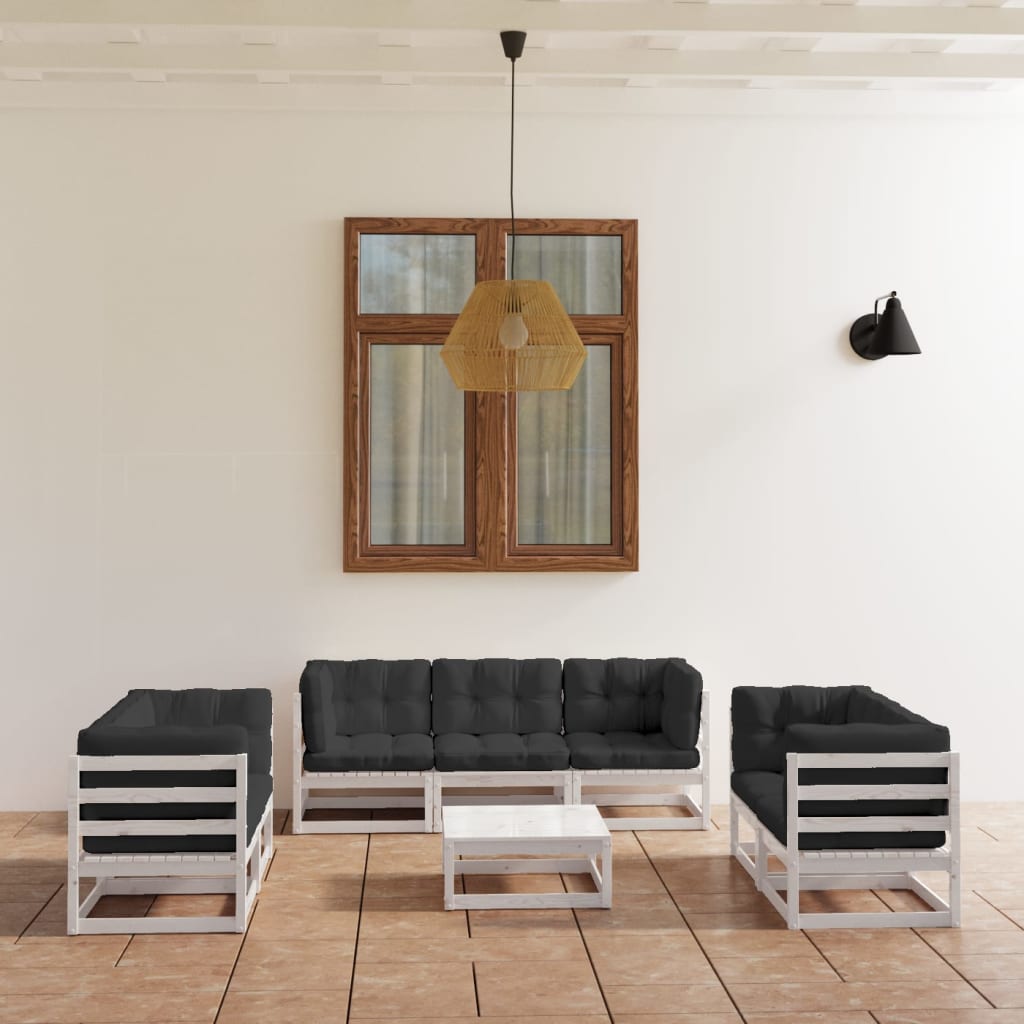 8-delige Loungeset met kussens massief grenenhout is nu te koop bij PeponiXL, paradijselijk wonen!