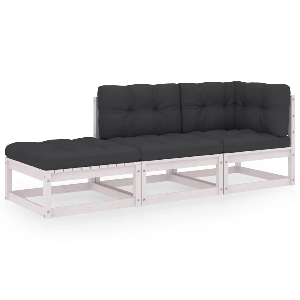 3-delige Loungeset met kussens massief grenenhout is nu te koop bij PeponiXL, paradijselijk wonen!