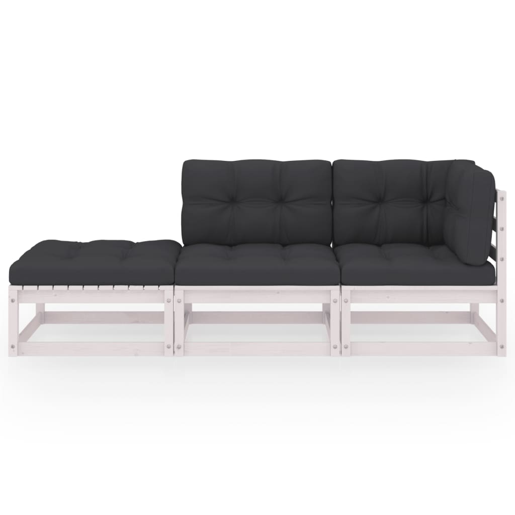 3-delige Loungeset met kussens massief grenenhout is nu te koop bij PeponiXL, paradijselijk wonen!