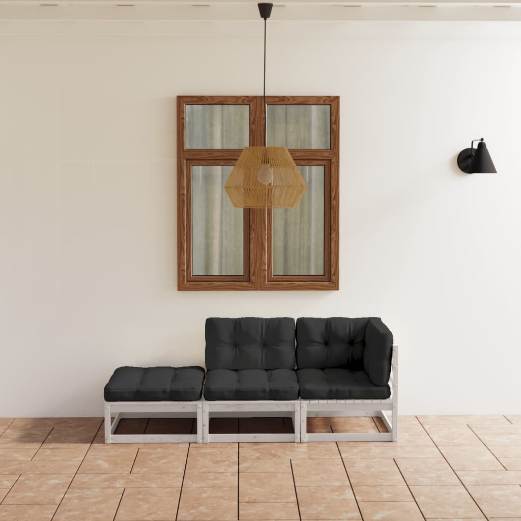 3-delige Loungeset met kussens massief grenenhout is nu te koop bij PeponiXL, paradijselijk wonen!