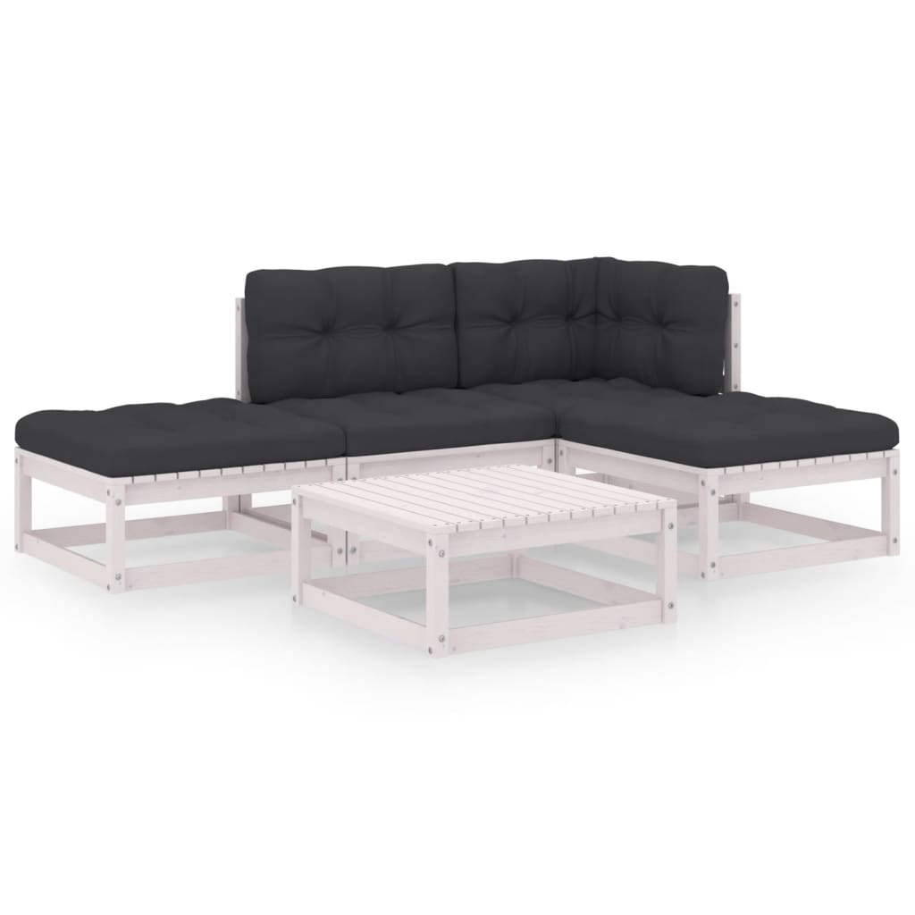 5-delige Loungeset met kussens massief grenenhout is nu te koop bij PeponiXL, paradijselijk wonen!