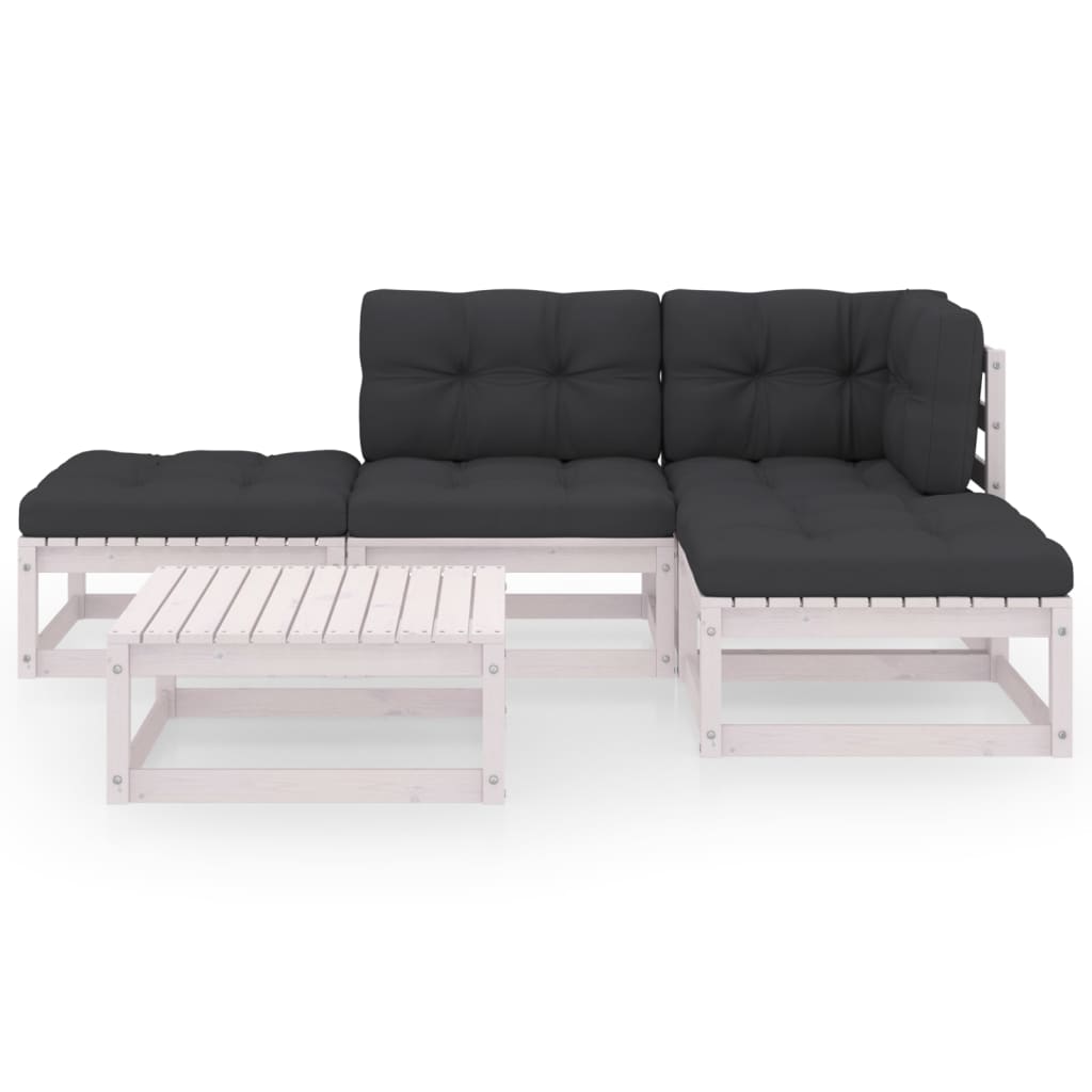 5-delige Loungeset met kussens massief grenenhout is nu te koop bij PeponiXL, paradijselijk wonen!
