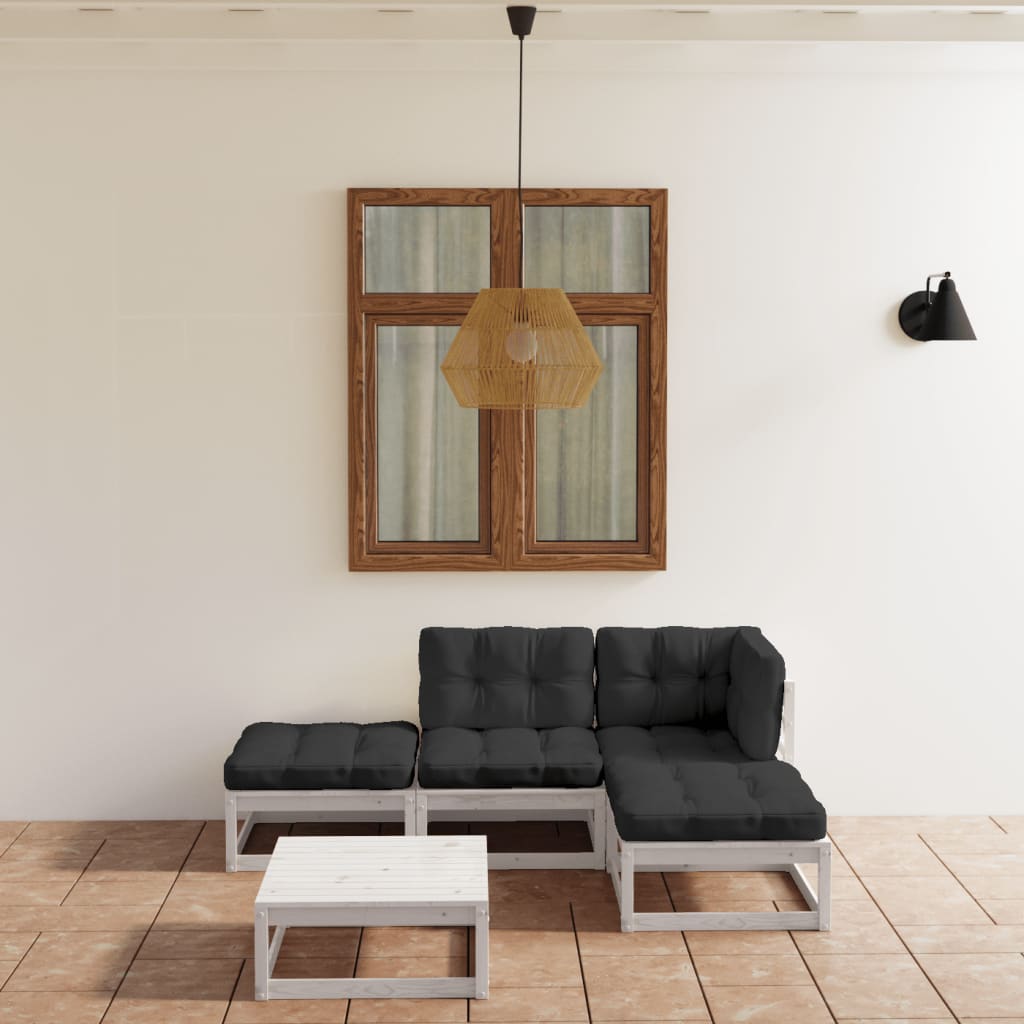 5-delige Loungeset met kussens massief grenenhout is nu te koop bij PeponiXL, paradijselijk wonen!