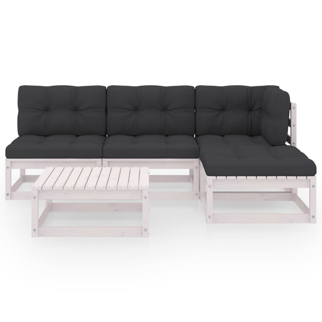 5-delige Loungeset met kussens massief grenenhout is nu te koop bij PeponiXL, paradijselijk wonen!