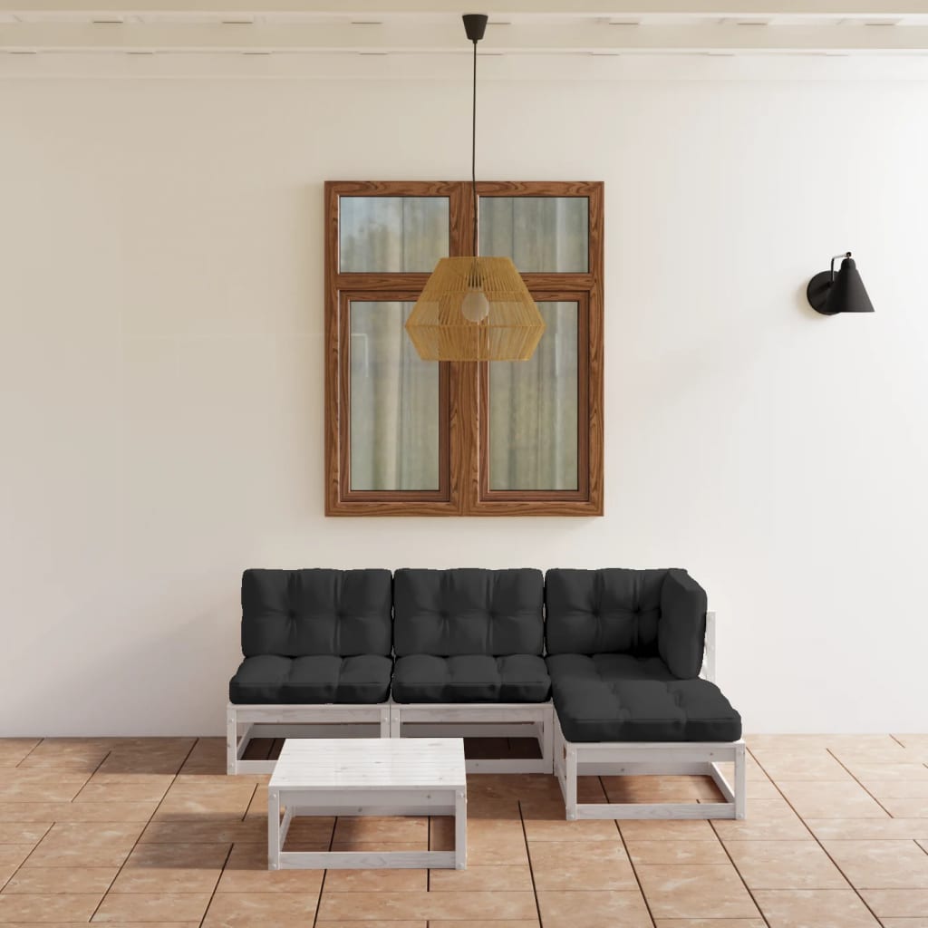 5-delige Loungeset met kussens massief grenenhout is nu te koop bij PeponiXL, paradijselijk wonen!