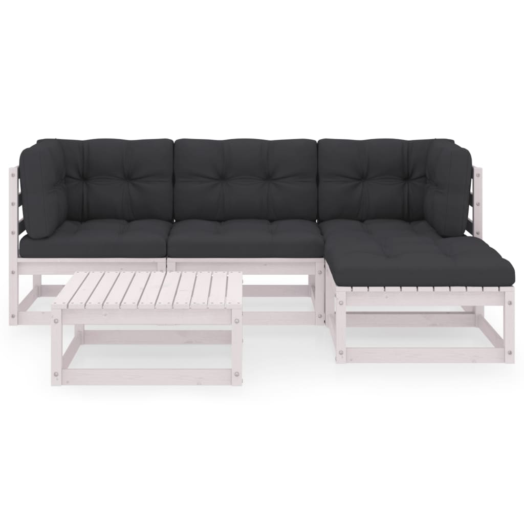 5-delige Loungeset met kussens massief grenenhout is nu te koop bij PeponiXL, paradijselijk wonen!