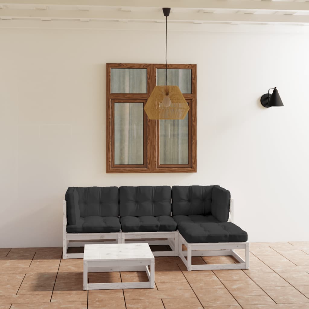 5-delige Loungeset met kussens massief grenenhout is nu te koop bij PeponiXL, paradijselijk wonen!