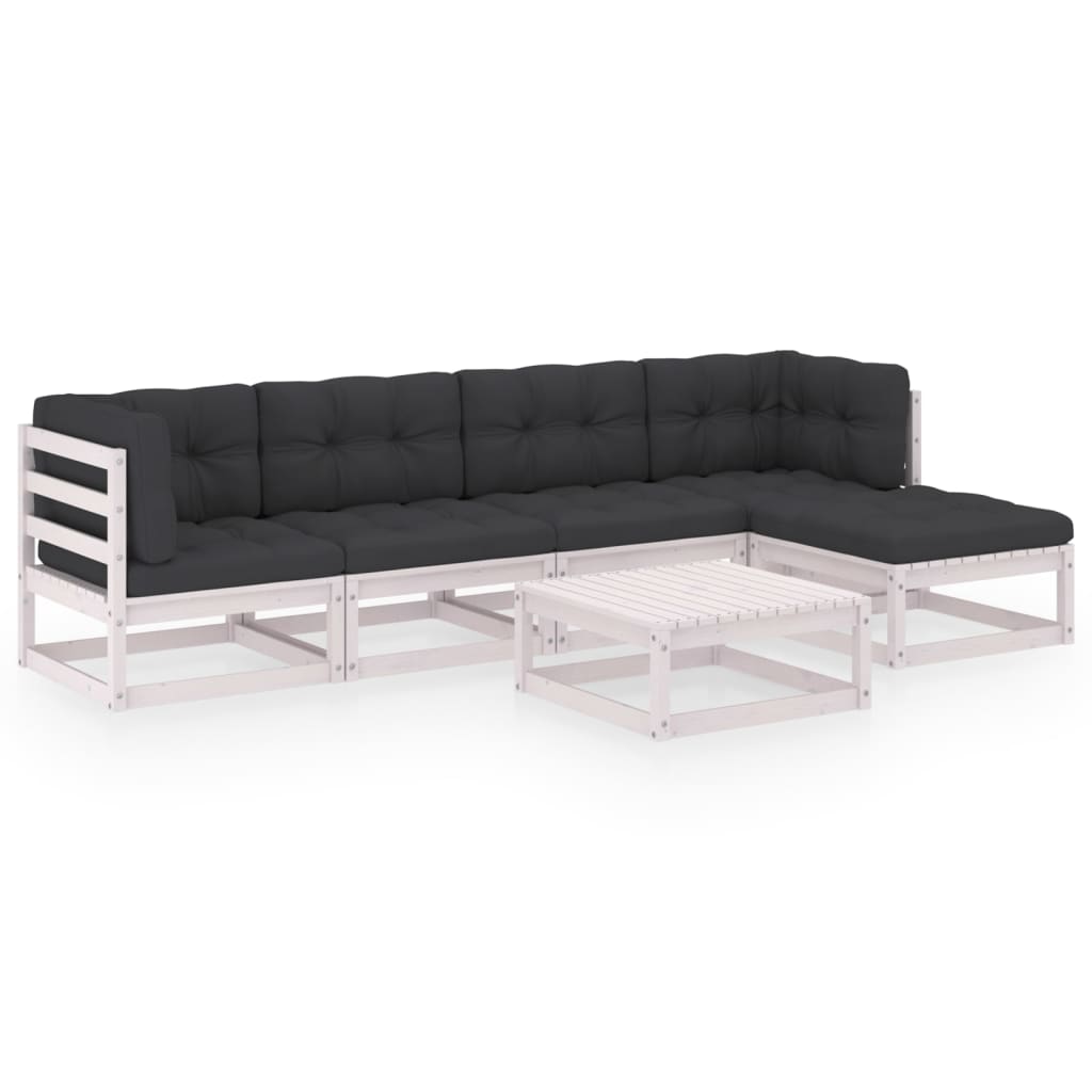 6-delige Loungeset met kussens massief grenenhout is nu te koop bij PeponiXL, paradijselijk wonen!