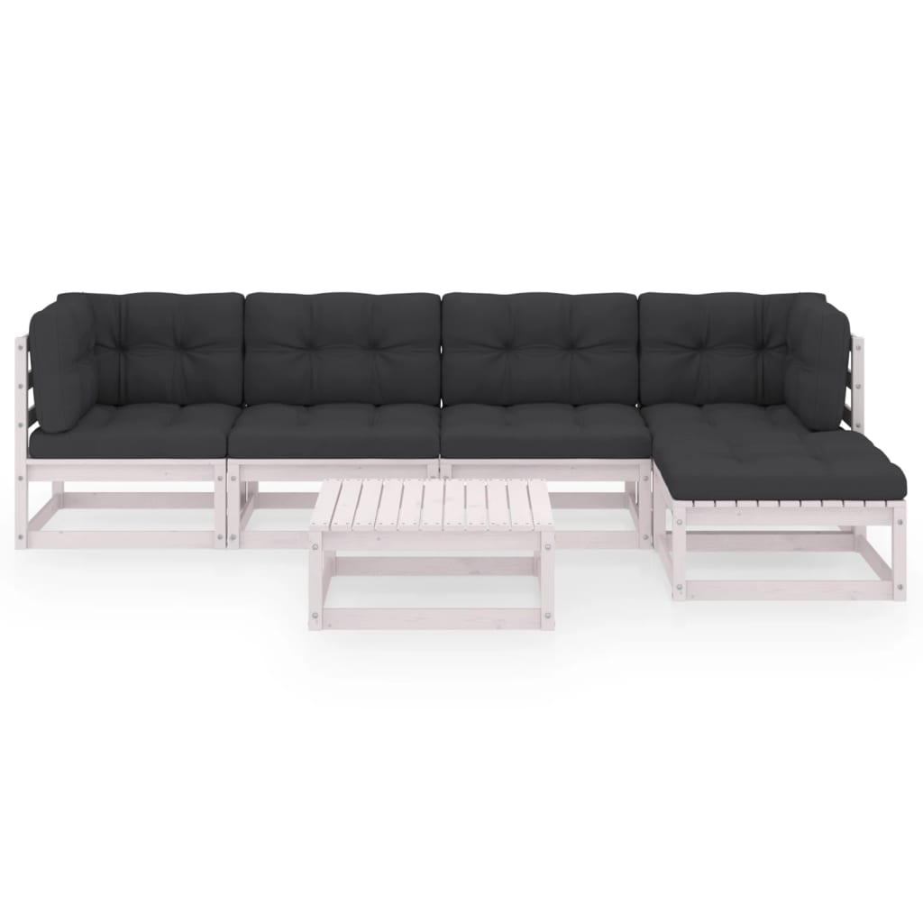 6-delige Loungeset met kussens massief grenenhout is nu te koop bij PeponiXL, paradijselijk wonen!