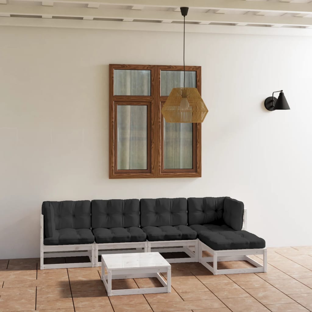 6-delige Loungeset met kussens massief grenenhout is nu te koop bij PeponiXL, paradijselijk wonen!