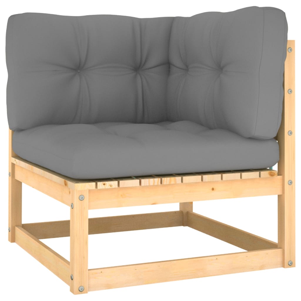 4-delige Loungeset met kussens massief grenenhout is nu te koop bij PeponiXL, paradijselijk wonen!