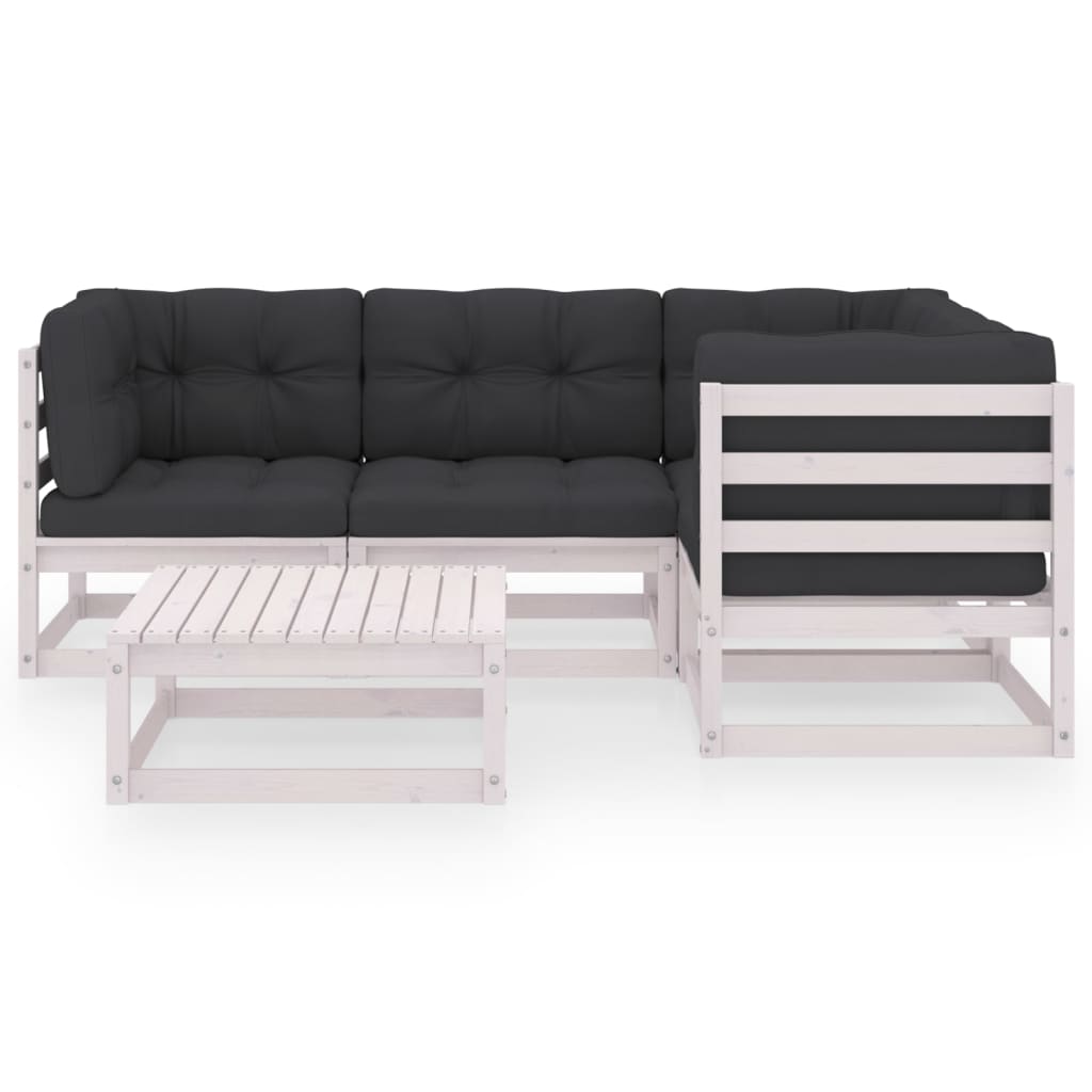 5-delige Loungeset met kussens massief grenenhout is nu te koop bij PeponiXL, paradijselijk wonen!
