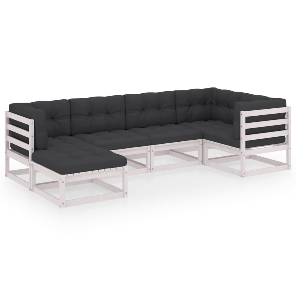 6-delige Loungeset met kussens massief grenenhout is nu te koop bij PeponiXL, paradijselijk wonen!