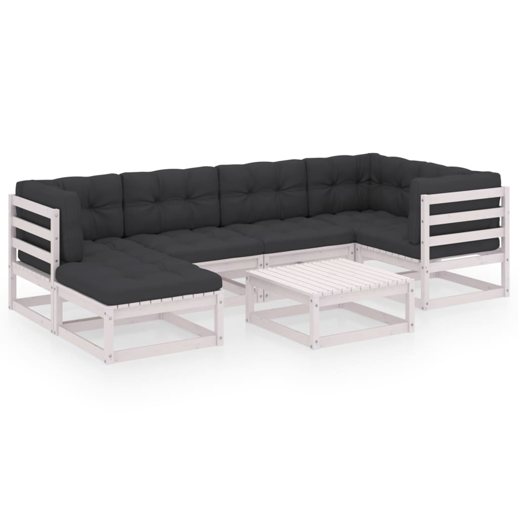 7-delige Loungeset met kussens massief grenenhout is nu te koop bij PeponiXL, paradijselijk wonen!
