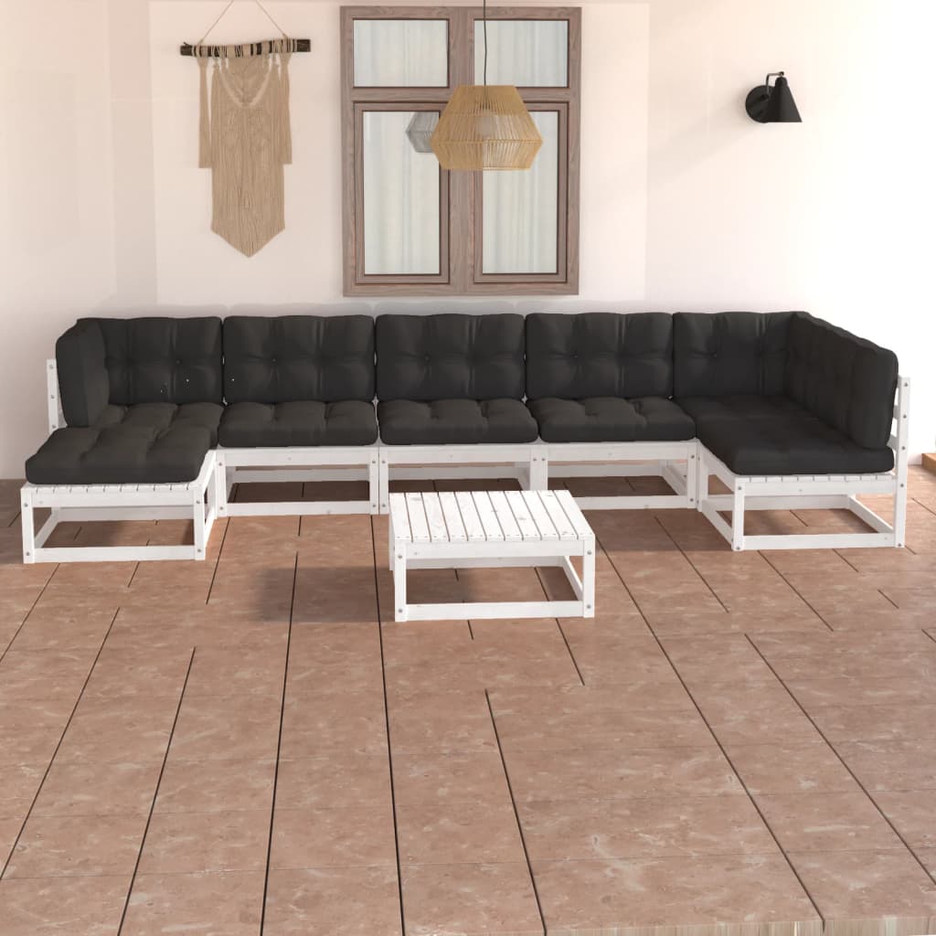 8-delige Loungeset met kussens massief grenenhout is nu te koop bij PeponiXL, paradijselijk wonen!