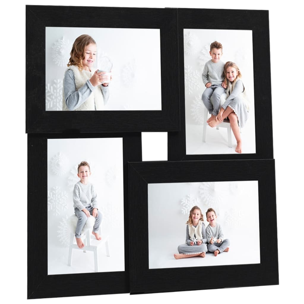 Fotolijst voor 4x(10x15 cm) foto MDF zwart is nu te koop bij PeponiXL, paradijselijk wonen!