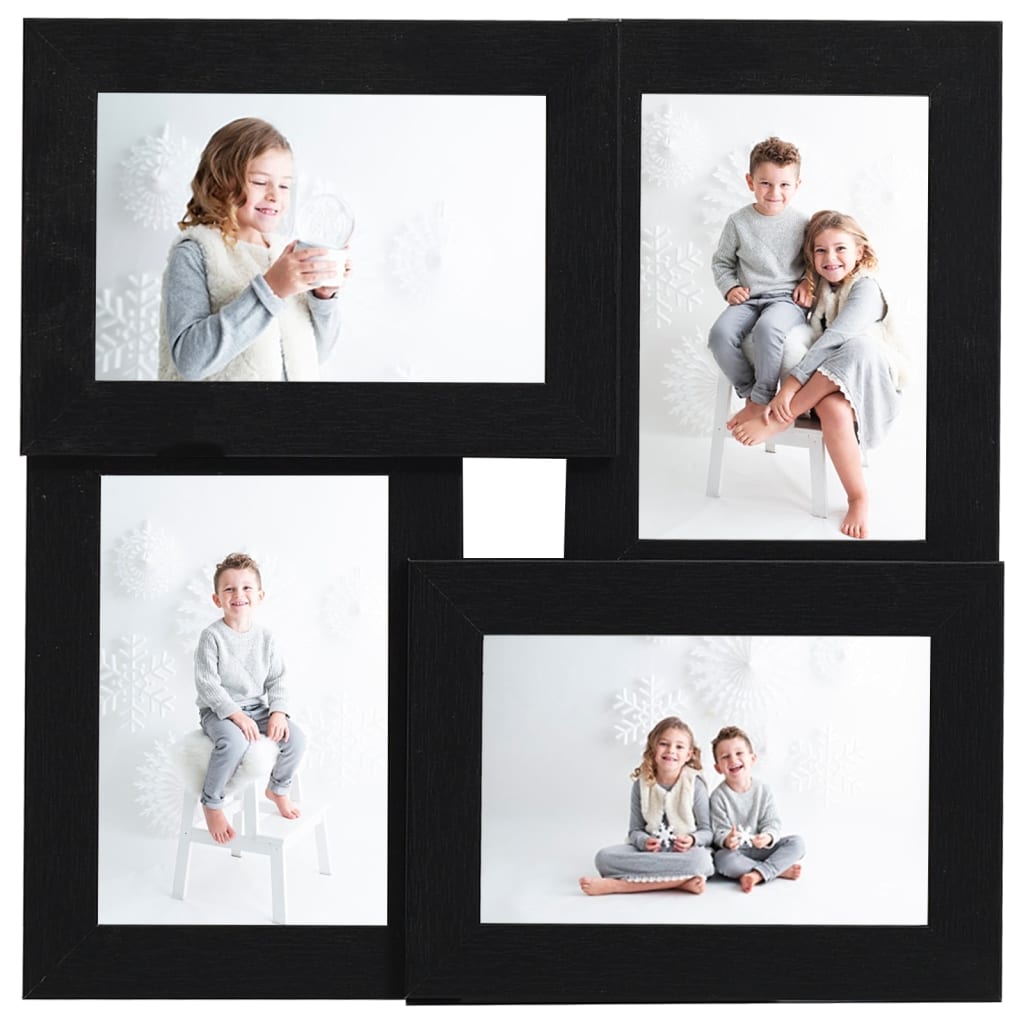 Fotolijst voor 4x(10x15 cm) foto MDF zwart is nu te koop bij PeponiXL, paradijselijk wonen!
