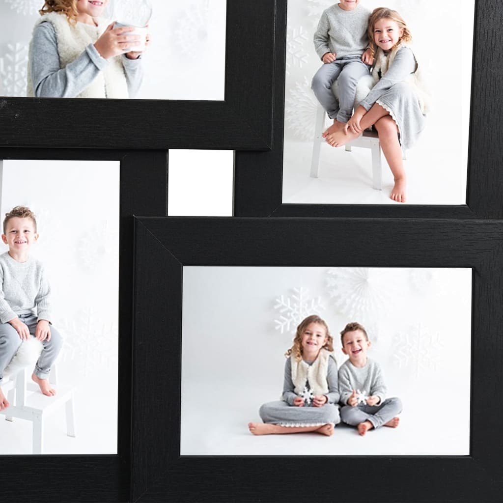 Fotolijst voor 4x(10x15 cm) foto MDF zwart is nu te koop bij PeponiXL, paradijselijk wonen!