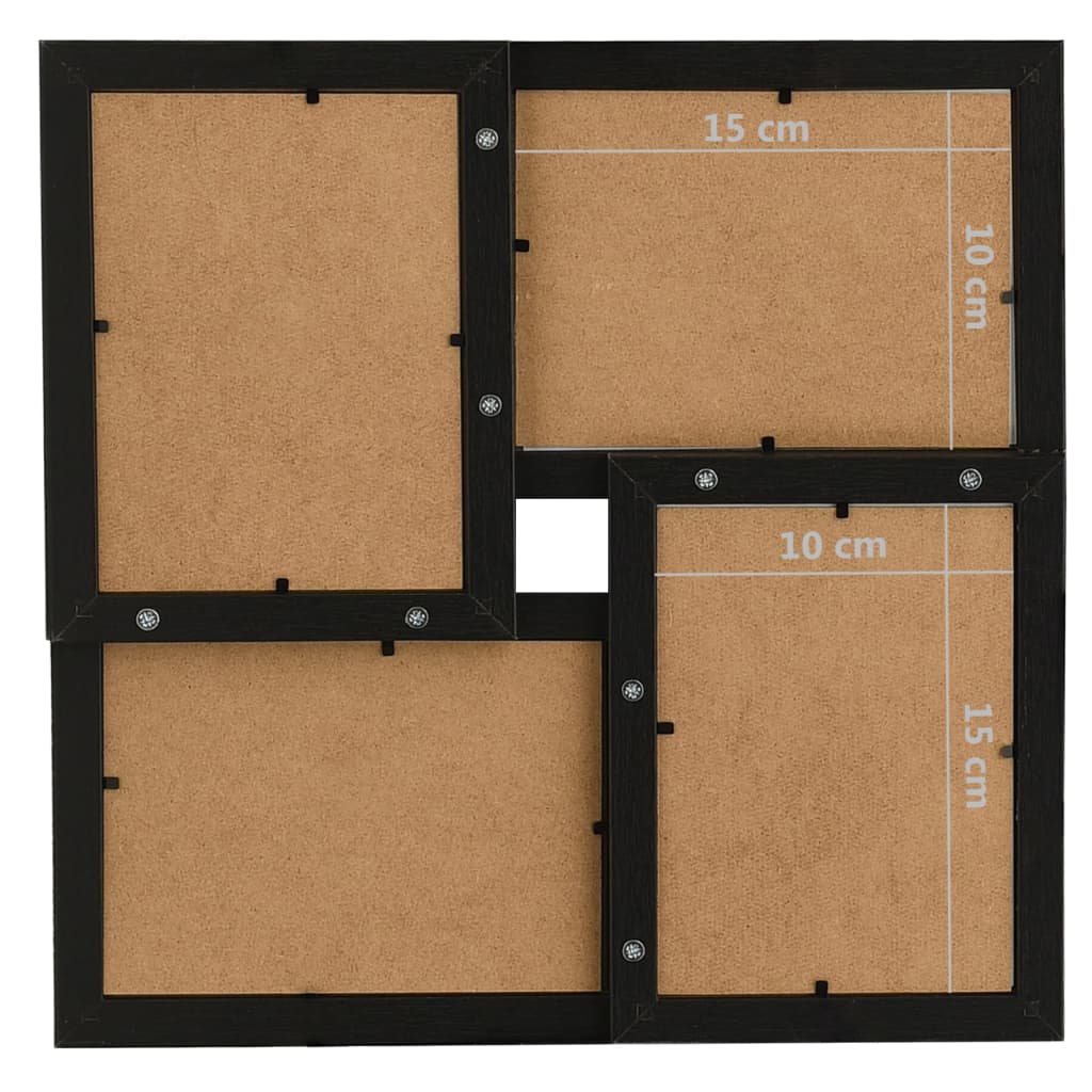 Fotolijst voor 4x(10x15 cm) foto MDF zwart is nu te koop bij PeponiXL, paradijselijk wonen!