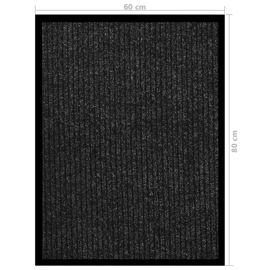 Deurmat 60x80 cm gestreept antracietkleurig is nu te koop bij PeponiXL, paradijselijk wonen!