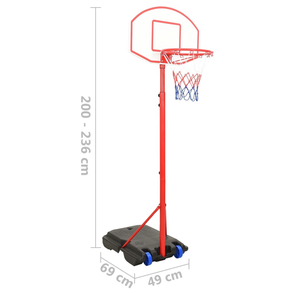 Basketbalset draagbaar verstelbaar 200-236 cm is nu te koop bij PeponiXL, paradijselijk wonen!