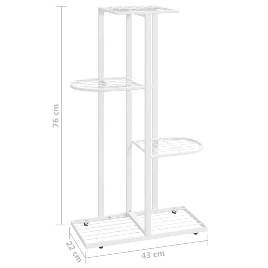 Bloemenstandaard met 4 lagen 43x22x76 cm metaal wit is nu te koop bij PeponiXL, paradijselijk wonen!