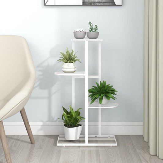 Bloemenstandaard met 4 lagen 43x22x76 cm metaal wit is nu te koop bij PeponiXL, paradijselijk wonen!