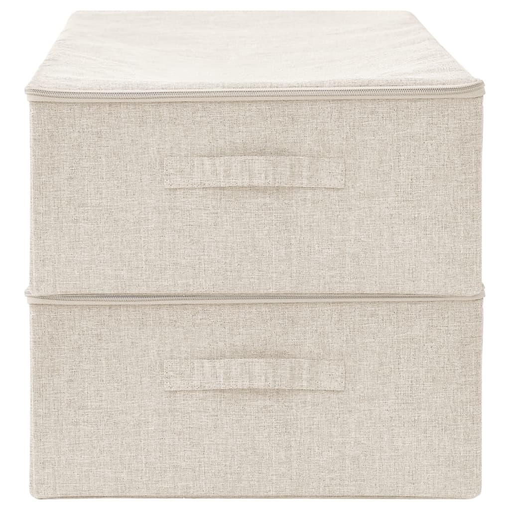 Opbergboxen 2 st 70x40x18 cm stof crèmekleurig is nu te koop bij PeponiXL, paradijselijk wonen!