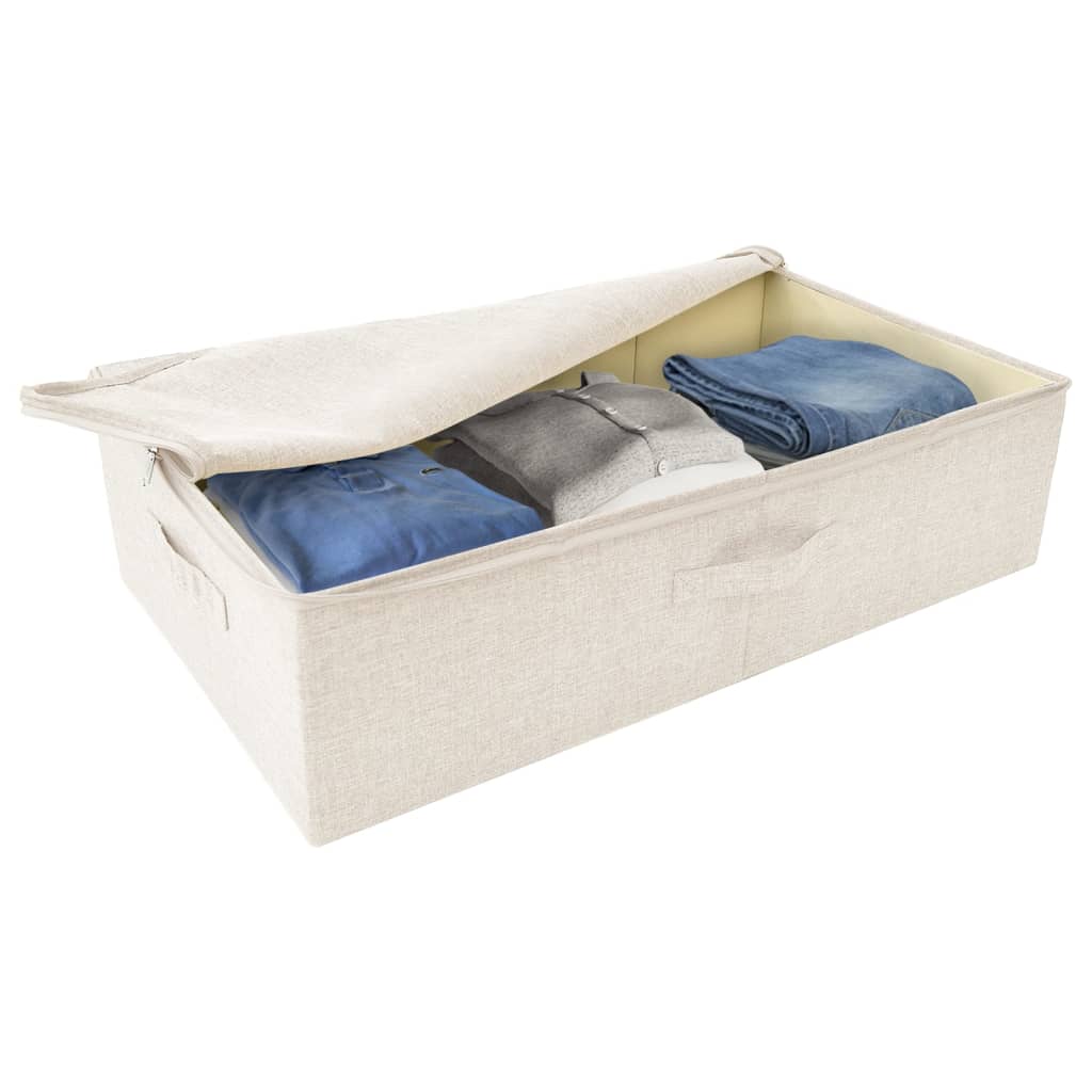 Opbergboxen 2 st 70x40x18 cm stof crèmekleurig is nu te koop bij PeponiXL, paradijselijk wonen!