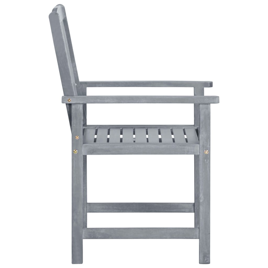 Tuinstoelen 8 st massief acaciahout grijs is nu te koop bij PeponiXL, paradijselijk wonen!