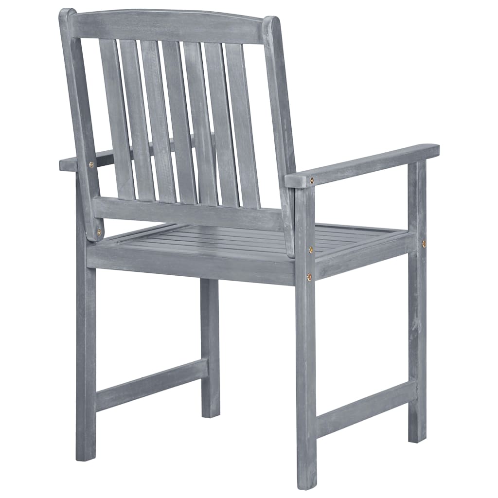 Tuinstoelen 8 st massief acaciahout grijs is nu te koop bij PeponiXL, paradijselijk wonen!