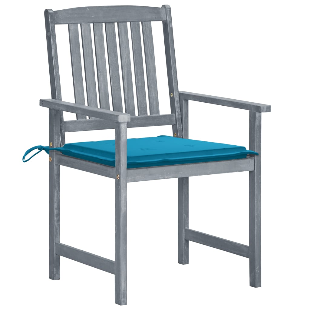 Tuinstoelen 8 st met kussens massief acaciahout grijs is nu te koop bij PeponiXL, paradijselijk wonen!
