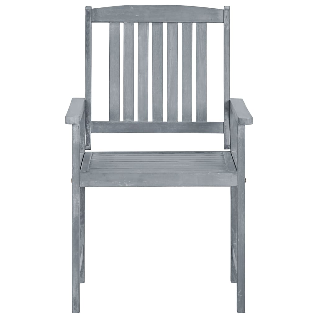 Tuinstoelen 8 st met kussens massief acaciahout grijs is nu te koop bij PeponiXL, paradijselijk wonen!