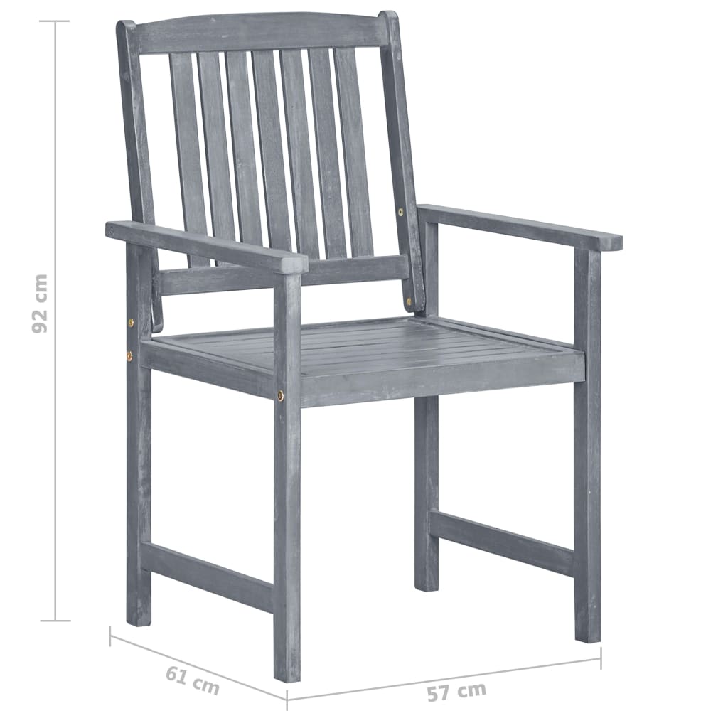 Tuinstoelen 8 st met kussens massief acaciahout grijs is nu te koop bij PeponiXL, paradijselijk wonen!