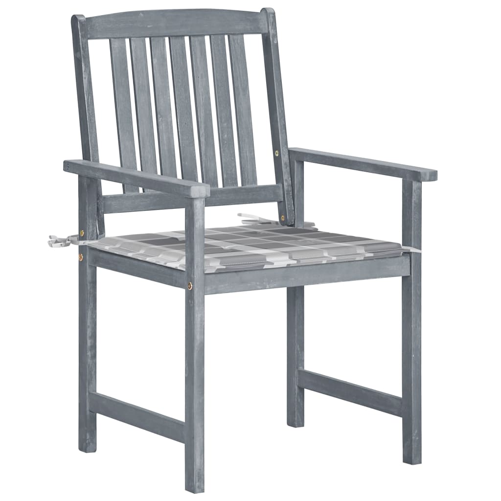 Tuinstoelen 8 st met kussens massief acaciahout grijs is nu te koop bij PeponiXL, paradijselijk wonen!