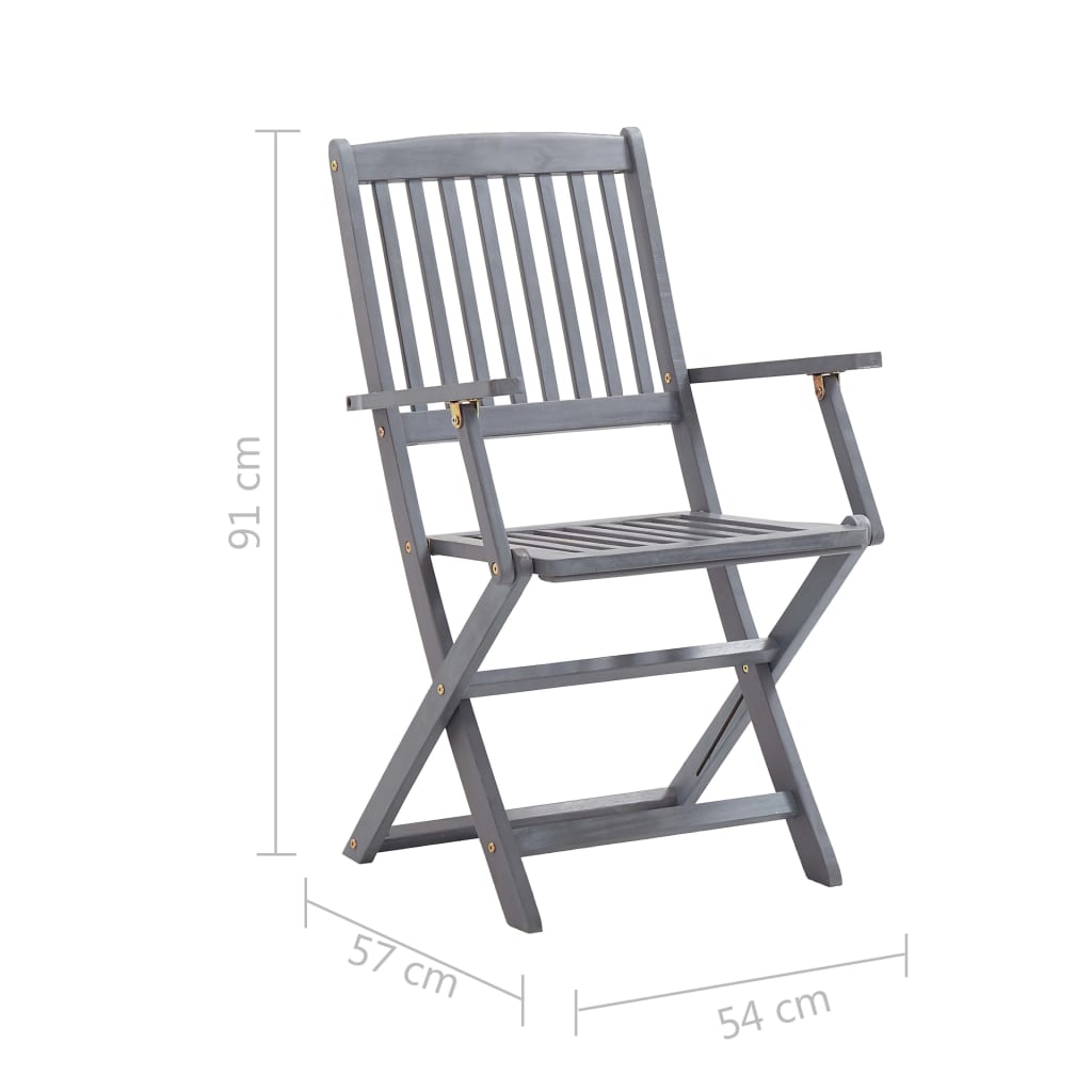 Tuinstoelen 8 st inklapbaar met kussens massief acaciahout is nu te koop bij PeponiXL, paradijselijk wonen!