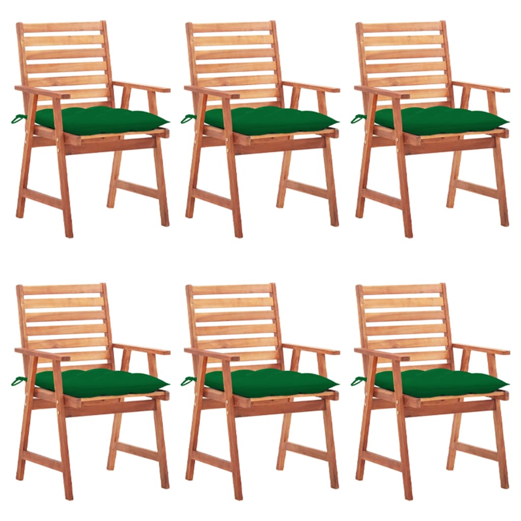 Tuinstoelen 6 st met kussens massief acaciahout is nu te koop bij PeponiXL, paradijselijk wonen!