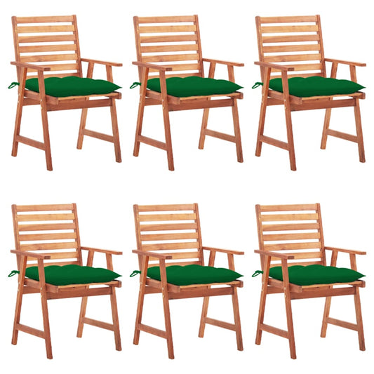 Tuinstoelen 6 st met kussens massief acaciahout is nu te koop bij PeponiXL, paradijselijk wonen!