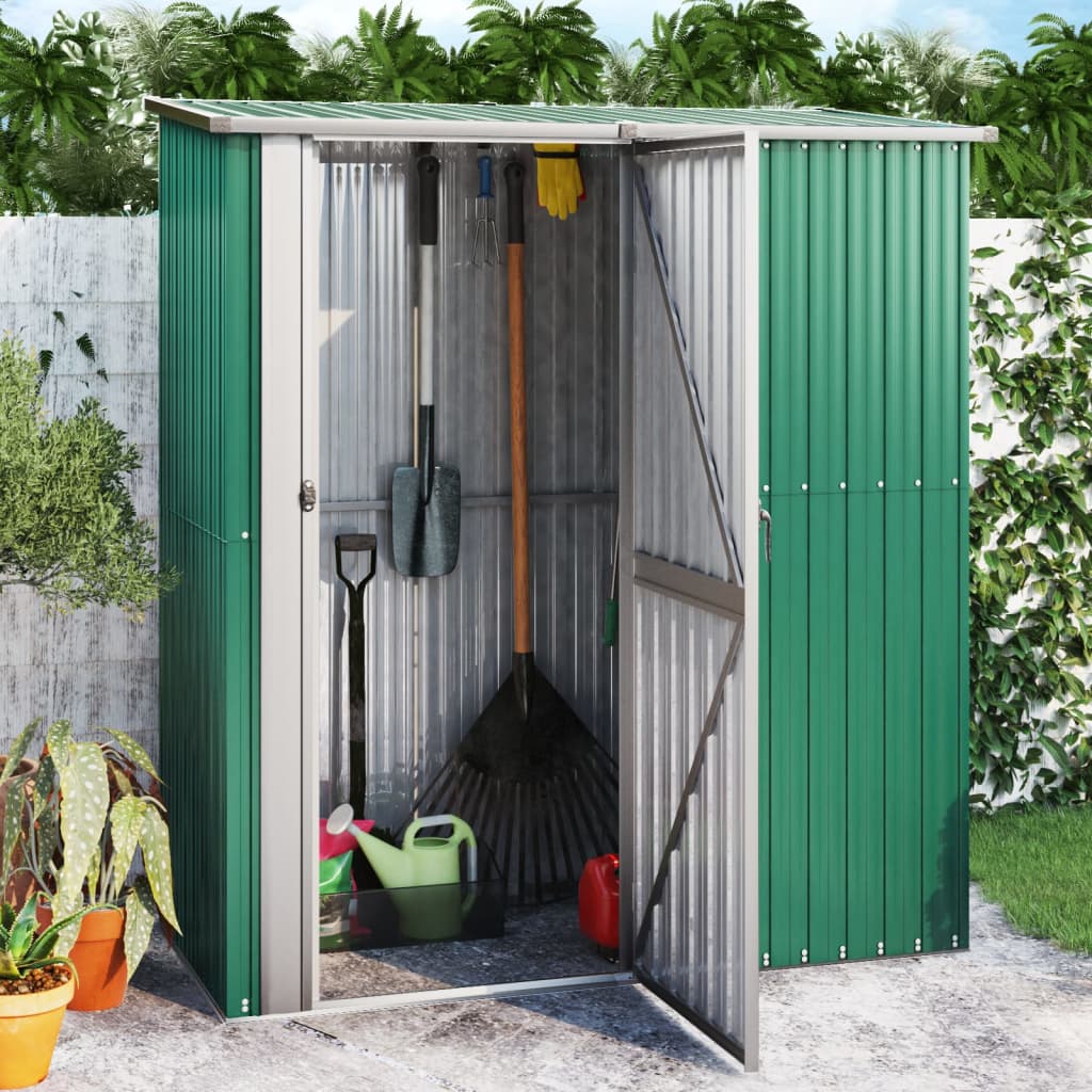 Tuinhuis Groen 180,5x97x209,5 cm Gegalvaniseerd Staal is nu te koop bij PeponiXL, paradijselijk wonen!