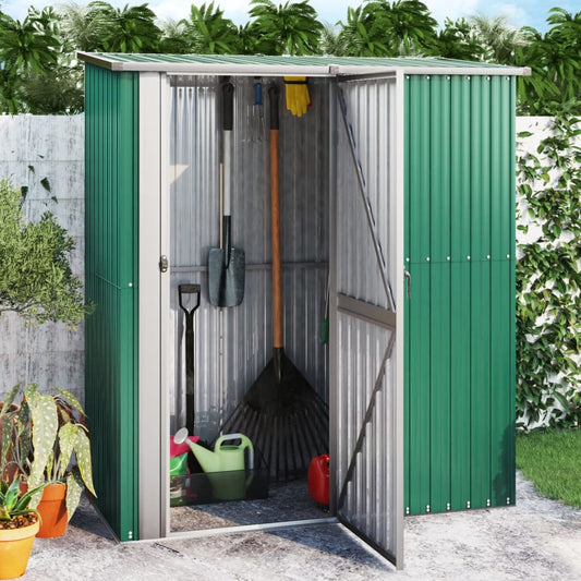 Tuinhuis Groen 180,5x97x209,5 cm Gegalvaniseerd Staal is nu te koop bij PeponiXL, paradijselijk wonen!