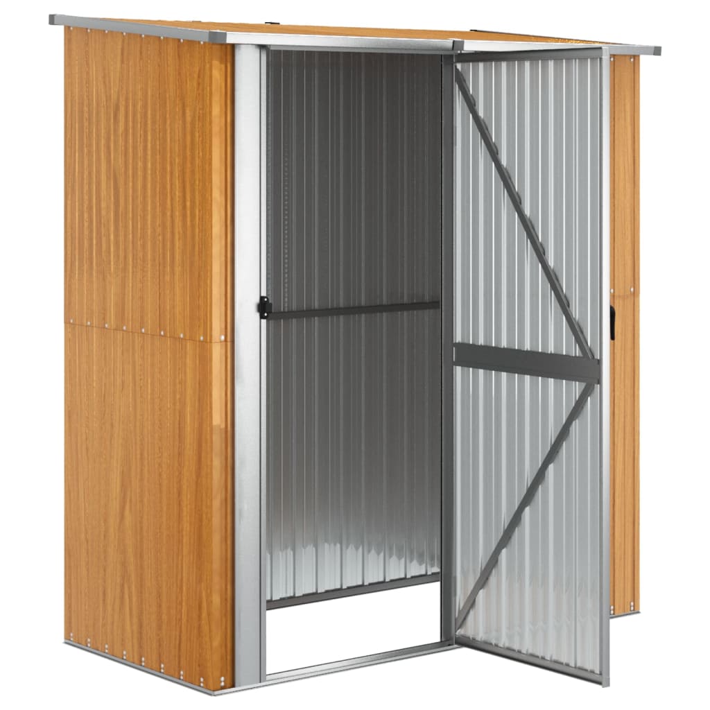 Tuinhuis 180,5x97x209,5 cm gegalvaniseerd staal houtlook is nu te koop bij PeponiXL, paradijselijk wonen!
