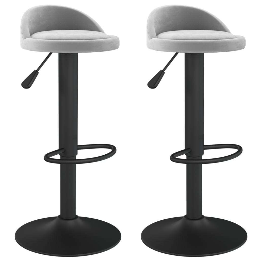 Barkrukken 2 st fluweel lichtgrijs is nu te koop bij PeponiXL, paradijselijk wonen!