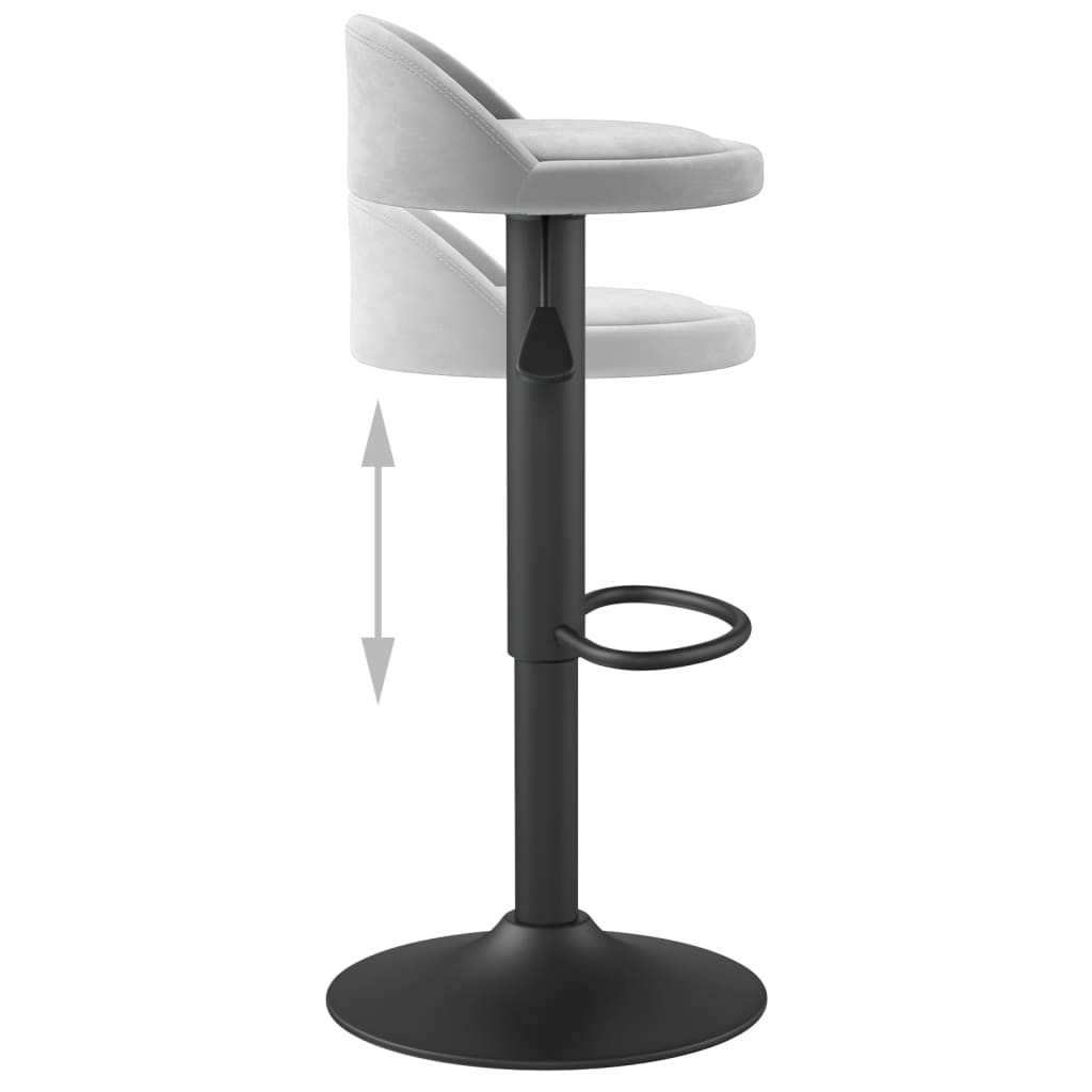 Barkrukken 2 st fluweel lichtgrijs is nu te koop bij PeponiXL, paradijselijk wonen!