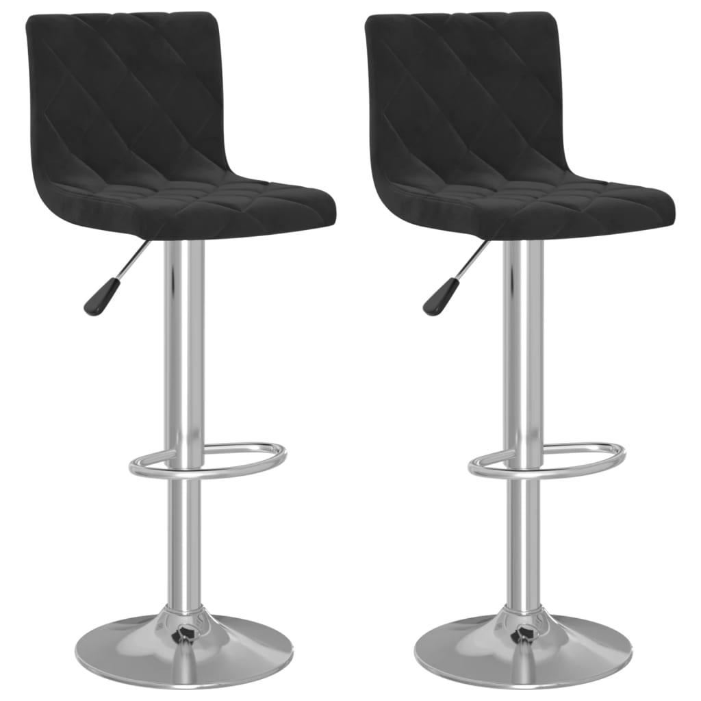 Barkrukken 2 st fluweel zwart is nu te koop bij PeponiXL, paradijselijk wonen!