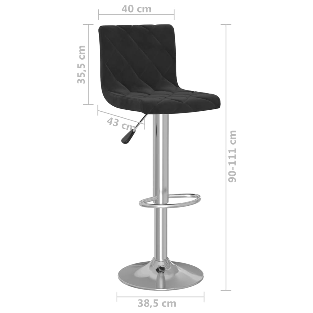 Barkrukken 2 st fluweel zwart is nu te koop bij PeponiXL, paradijselijk wonen!