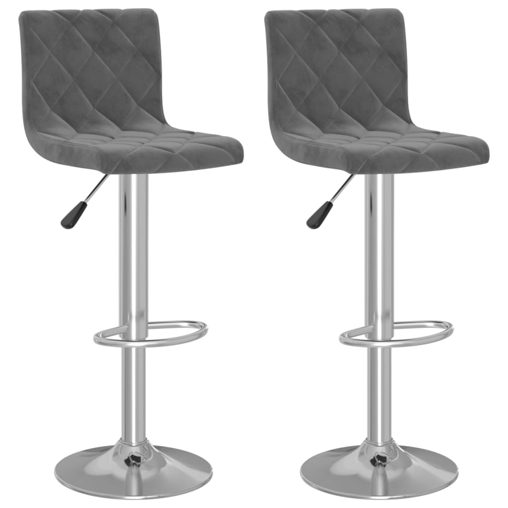 Barkrukken 2 st fluweel donkergrijs is nu te koop bij PeponiXL, paradijselijk wonen!