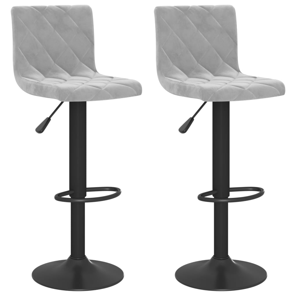 Barkrukken 2 st fluweel lichtgrijs is nu te koop bij PeponiXL, paradijselijk wonen!