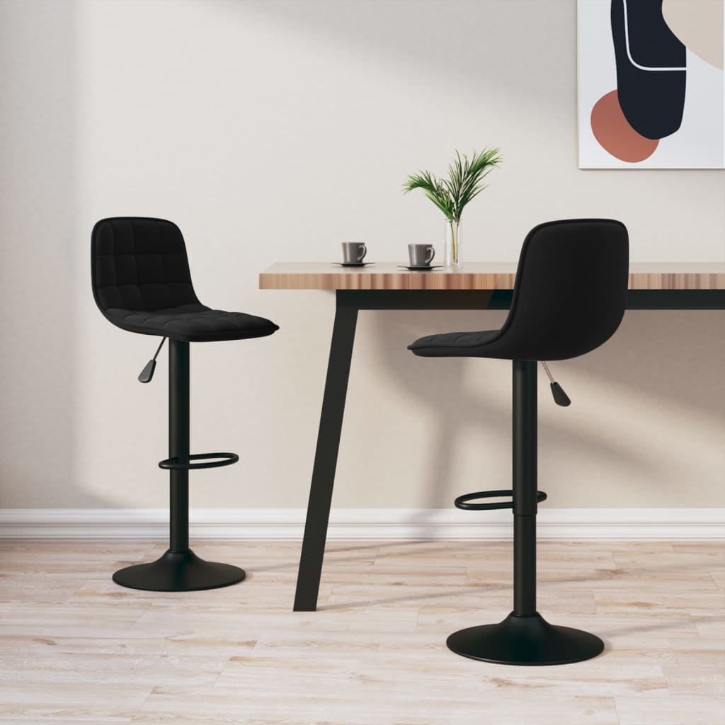 Barkrukken 2 st fluweel zwart is nu te koop bij PeponiXL, paradijselijk wonen!